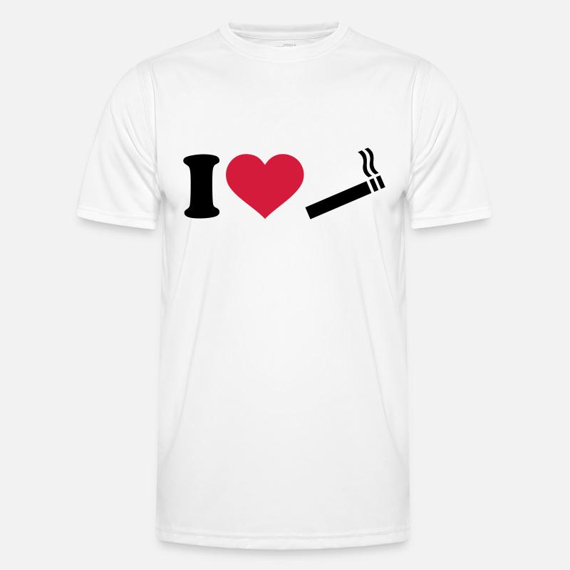 Zigarette - Männer Funktions-T-Shirt - Weiß