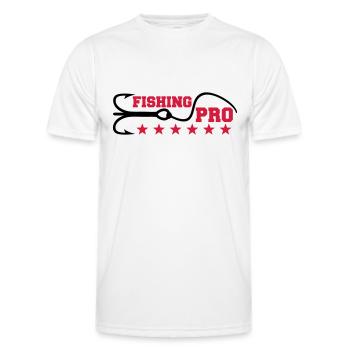 Fishing Pro - Men's Functional T-Shirt - white - Front - AI Model Male 178 dark (178cm)