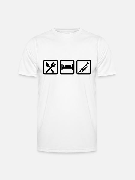 Eat Sleep Trompette - T-shirt sport Homme - blanc