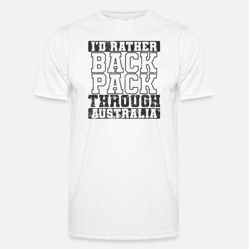 I'd rather Backpack through Australia Year Abroad Men's Functional T-Shirt