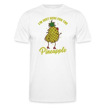 I'm just here for the Pineapple Frucht - Männer Funktions-T-Shirt - Weiß - Vorne - AI Model Male 178 dark (178cm)