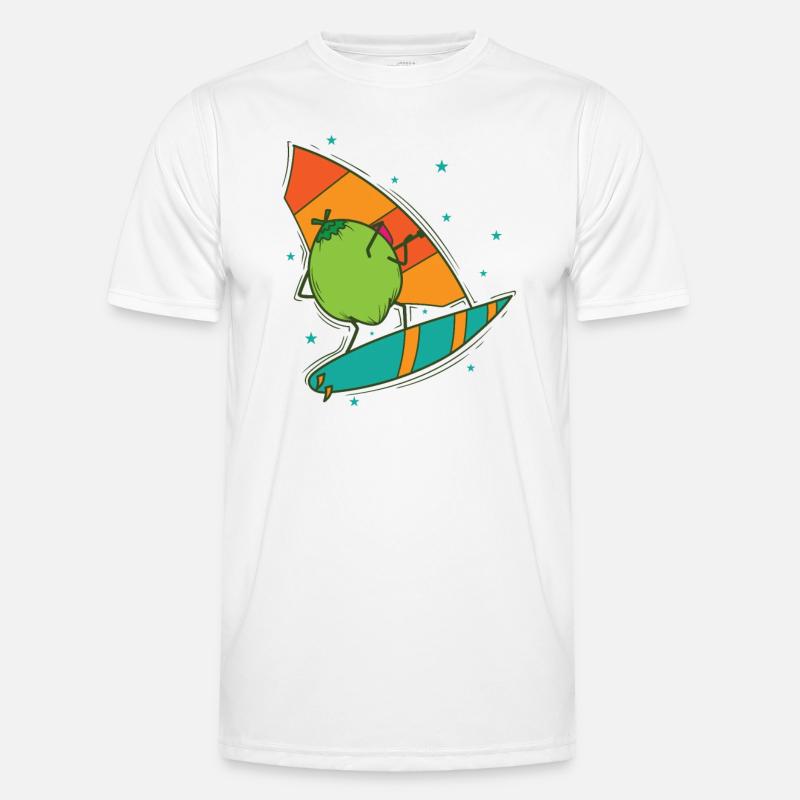 Coconut while windsurfing exotic fruit - Men's Functional T-Shirt - white