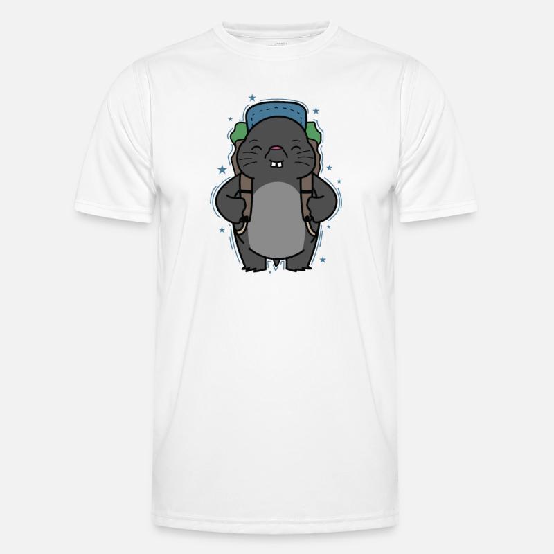 Mole Backpacking Animal Earthen Mound - Men's Functional T-Shirt - white