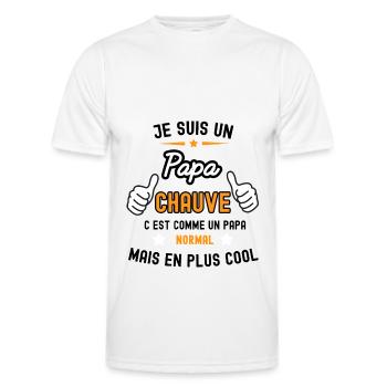 papa chauve papa normal - T-shirt sport Homme - blanc - Devant - AI Model Male 178 dark (178cm)