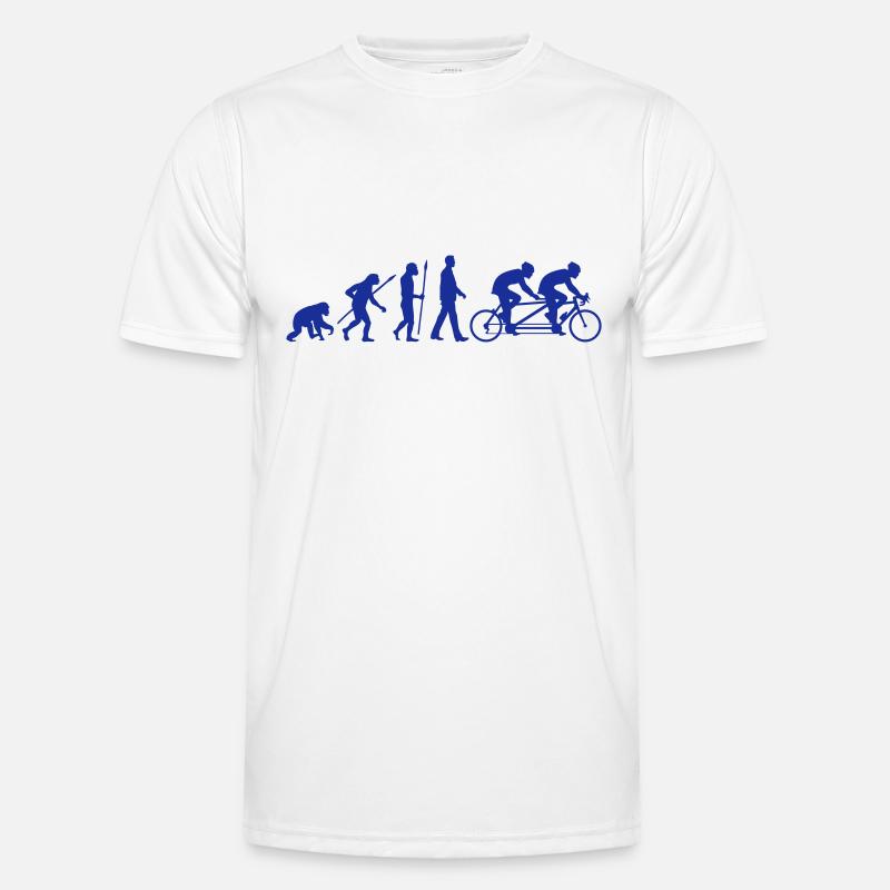 Evolution Tandem Radfahrer - Männer Funktions-T-Shirt - Weiß