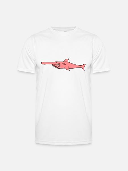 Funny Penis Shark Fish - Men's Functional T-Shirt - white
