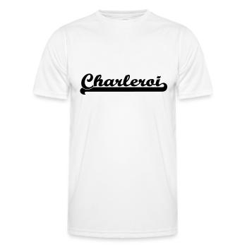charleroi writing - Men's Functional T-Shirt - white - Front - AI Model Male 178 dark (178cm)