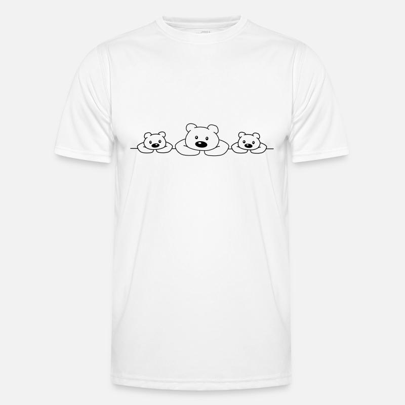 3 Bears - Männer Funktions-T-Shirt - Weiß