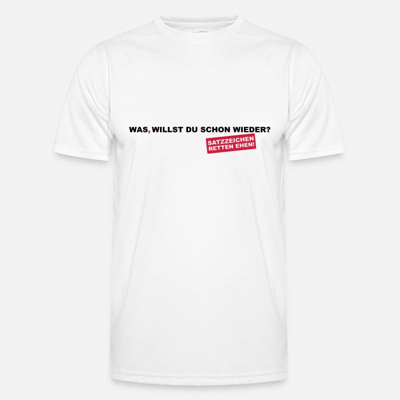 Punctuation save marriages! - Men's Functional T-Shirt - white