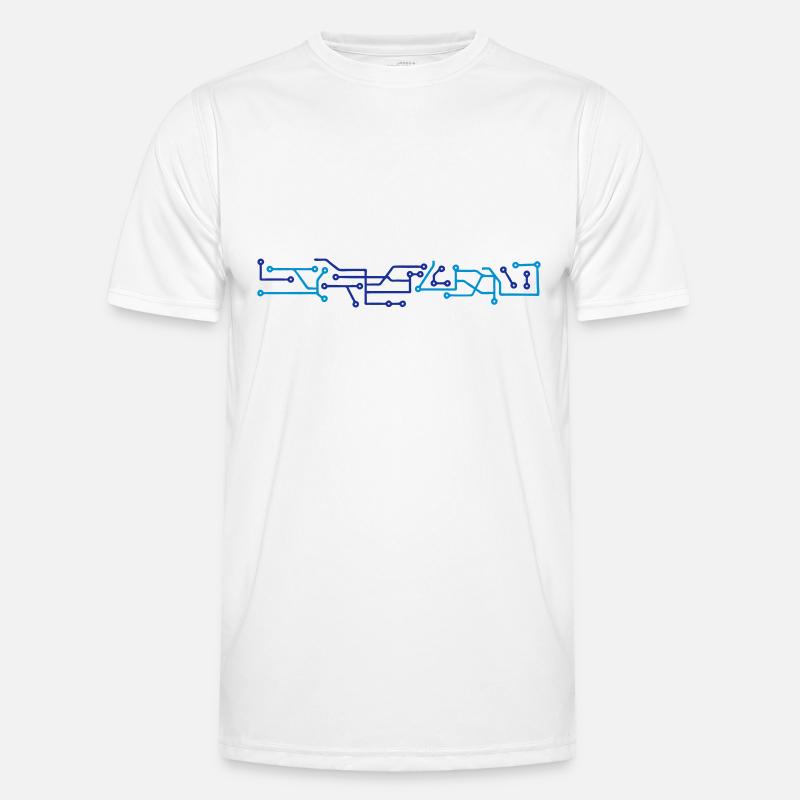 technology line connection microchip datentechnik Men's Functional T-Shirt