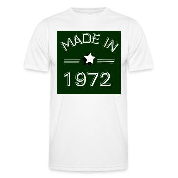 Jahrgang 1972 - Männer Funktions-T-Shirt - Weiß - Vorne - AI Model Male 178 dark (178cm)