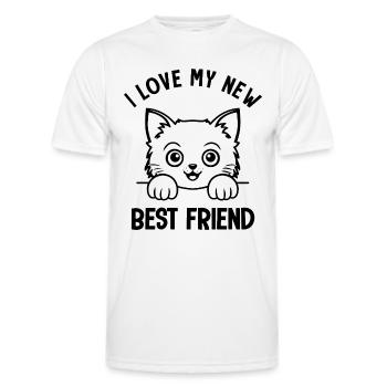 cadeau bébé naissance bébé amoureux des chats - T-shirt sport Homme - blanc - Devant - AI Model Male 178 dark (178cm)