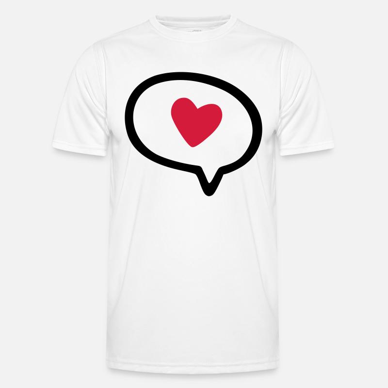Sprechblase mit Herz - Männer Funktions-T-Shirt - Weiß