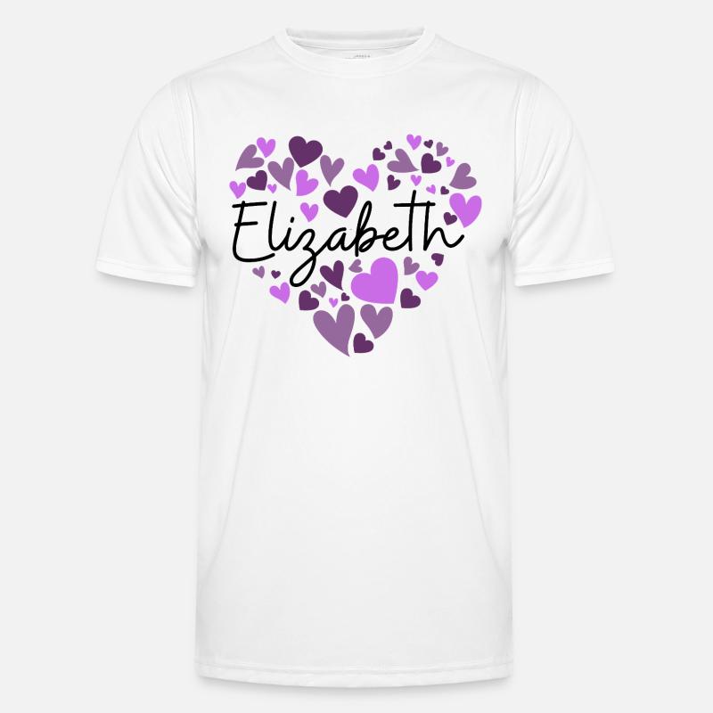 Conception du nom Elizabeth avec Hea violet en forme de cœur T-shirt sport Homme