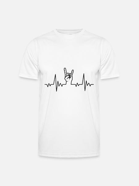 Heavy Metal Herzschlag - Männer Funktions-T-Shirt - Weiß