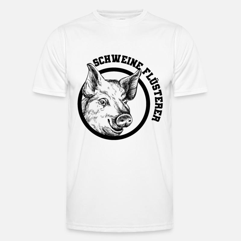 Schweine Flüsterer - Männer Funktions-T-Shirt - Weiß