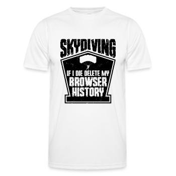 Sensations fortes en parachutisme - T-shirt sport Homme - blanc - Devant - AI Model Male 178 dark (178cm)