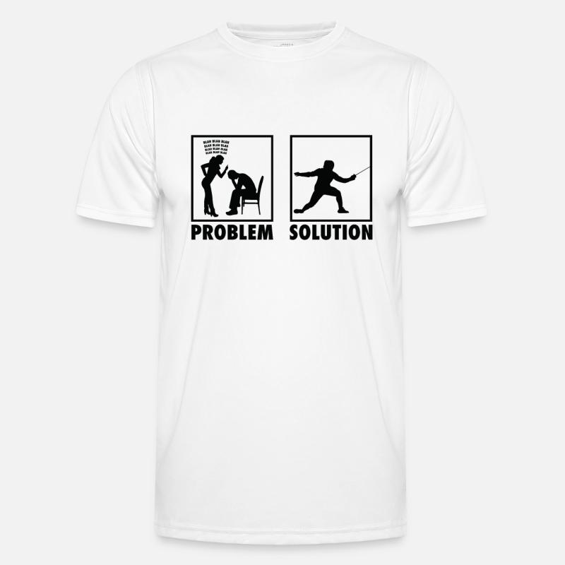 Fencing Fencer Statement Problem Solution. - Men's Functional T-Shirt - white