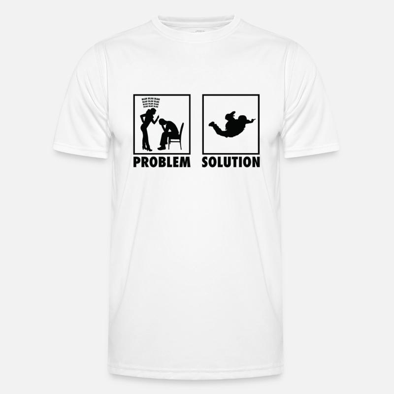 Skydiving Skydivers Statement Problem Solution. - Men's Functional T-Shirt - white