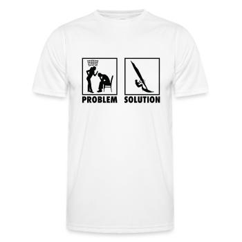 Windsurf Windsurfer Déclaration Solution au problème. - T-shirt sport Homme - blanc - Devant - AI Model Male 178 dark (178cm)