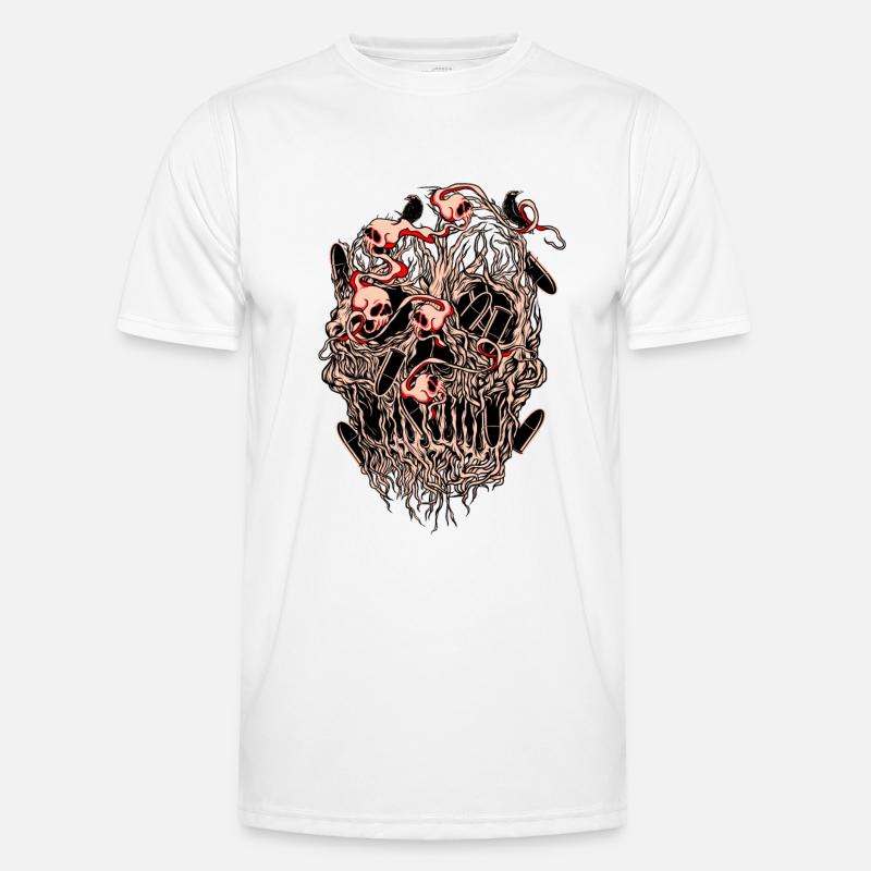 Bullets and Skull Roses Aesthetic Dripping Pattern Männer Funktions-T-Shirt