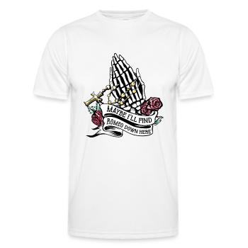Romeo Gothic Bones Skeleton Roses Death Grave - Men's Functional T-Shirt - white - Front - AI Model Male 178 dark (178cm)