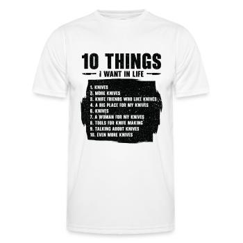 Knifemaking Knife Making Bladesmith Smithing Knife - Men's Functional T-Shirt - white - Front - AI Model Male 178 dark (178cm)