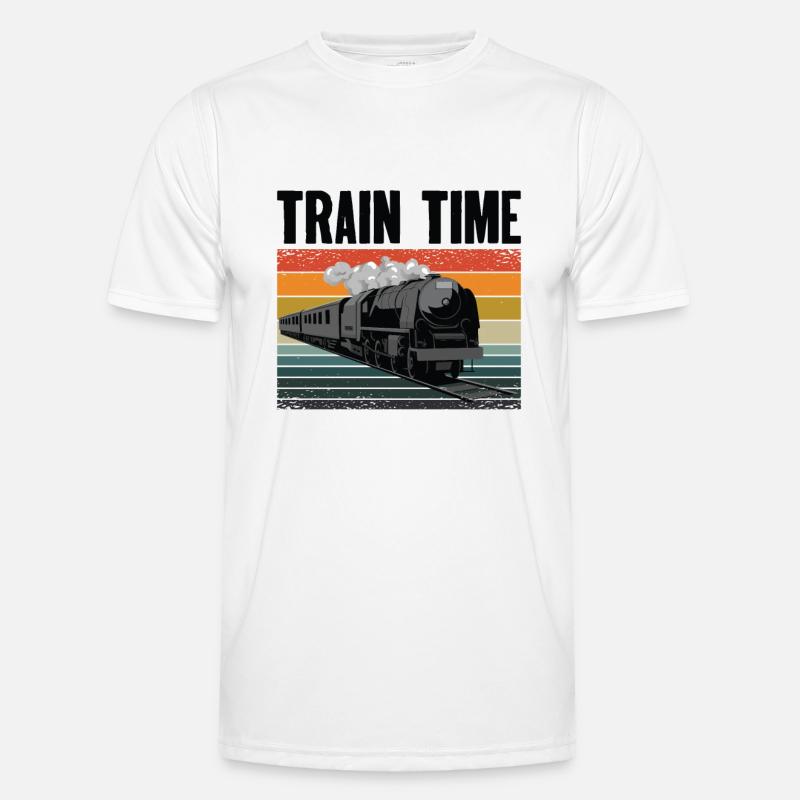 Train Transportation Locomotive Train Operator Men's Functional T-Shirt