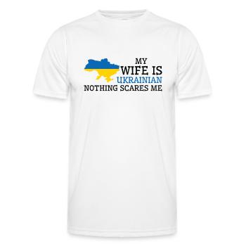 Rien ne me fait peur épouse ukrainienne Ukraine - T-shirt sport Homme - blanc - Devant - AI Model Male 178 dark (178cm)