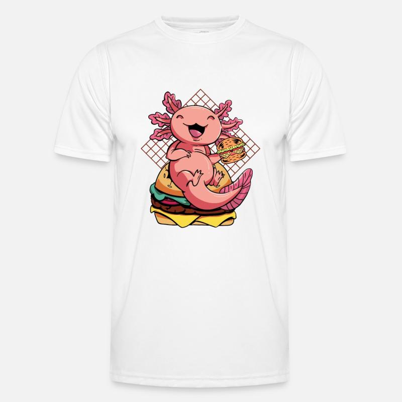 Axolotl Pet Cute Spise burgere og drikkevarer Funktionsshirt til herrer