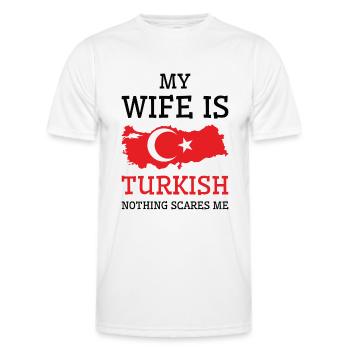 Rien ne me fait peur femme turque Turquie - T-shirt sport Homme - blanc - Devant - AI Model Male 178 dark (178cm)