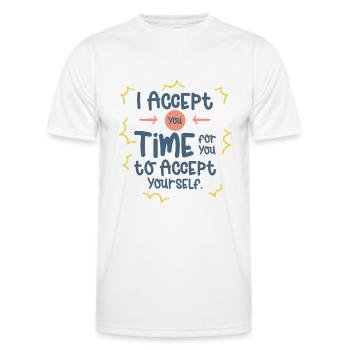 Inspirierender Motivator Selbstfürsorge - Männer Funktions-T-Shirt - Weiß - Vorne - AI Model Male 178 dark (178cm)