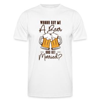Trinken Bier Liebhaber Paar Beziehung Bier - Männer Funktions-T-Shirt - Weiß - Vorne - AI Model Male 178 dark (178cm)