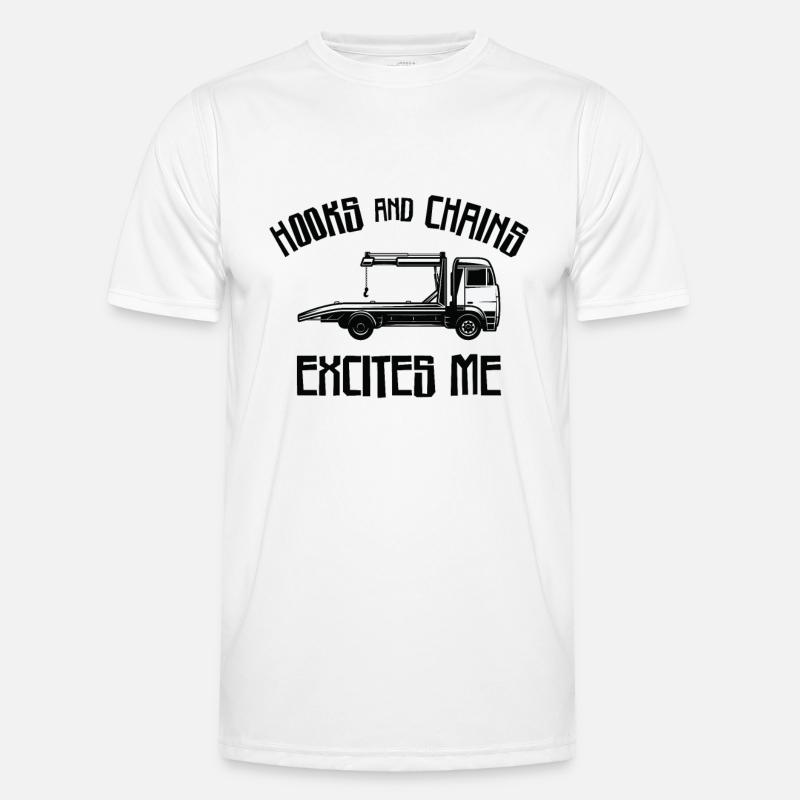 Tow Truck Driver Breakdown Lorry Hooks Chains Men's Functional T-Shirt