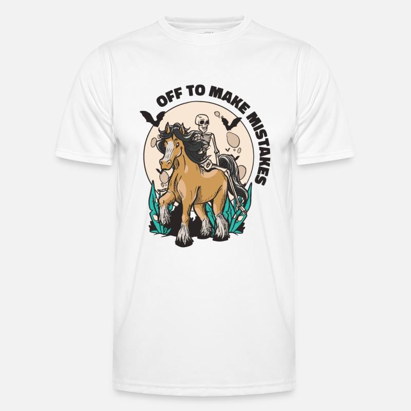 Skeleton Riding Horse Error Riding T-shirt sport Homme