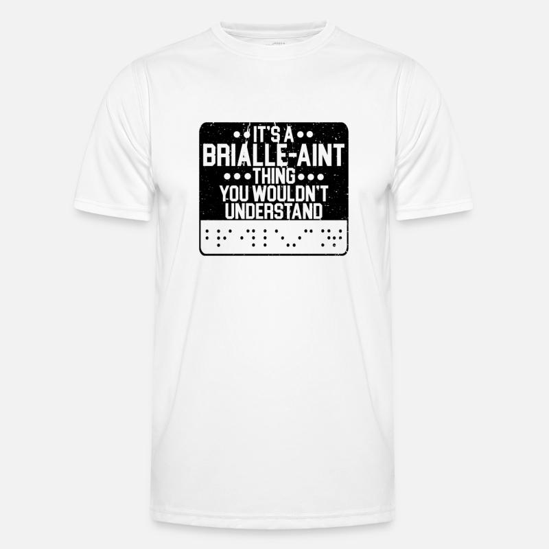 Braille Blind Blindness Awareness Visually Men's Functional T-Shirt