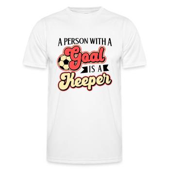 Football Life Goal Keeper Player Sports - Men's Functional T-Shirt - white - Front - AI Model Male 178 dark (178cm)