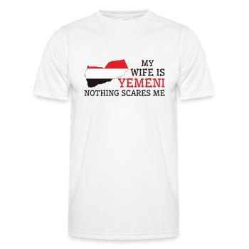 Nichts macht mir Angst Jemenitische Ehefrau Jemen - Männer Funktions-T-Shirt - Weiß - Vorne - AI Model Male 178 dark (178cm)