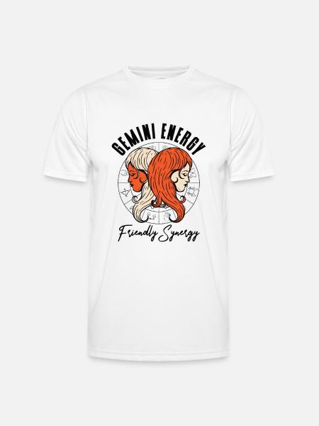 Gemini Energy astrologiske dinosaurer - Funktionsshirt til herrer - hvid
