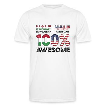 Born Hungarian Hungary American USA Citizenship - Men's Functional T-Shirt - white - Front - AI Model Male 178 dark (178cm)
