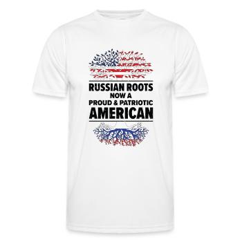 Born Russian Russia American USA Citizenship - Men's Functional T-Shirt - white - Front - AI Model Male 178 dark (178cm)