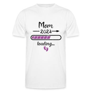 Mom 2024 Loading Schwangerschaft Mutter Mommy - Männer Funktions-T-Shirt - Weiß - Vorne - AI Model Male 178 dark (178cm)