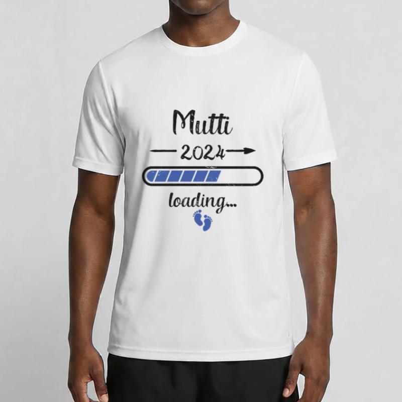 Mutti 2024 Loading Schwangerschaft Mutter Mutter Männer Funktions-T-Shirt