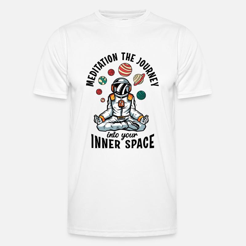 Le champignon spatial médite la science du système solaire T-shirt sport Homme