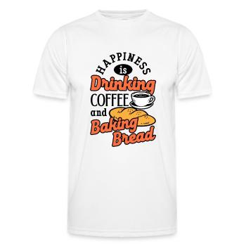 Baking Bread Drinking Coffee Caffeine Bread Baker - Men's Functional T-Shirt - white - Front - AI Model Male 178 dark (178cm)
