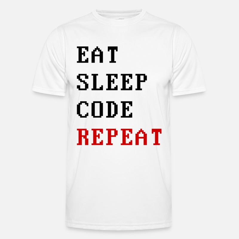 eat sleep code repeat - Men's Functional T-Shirt - white