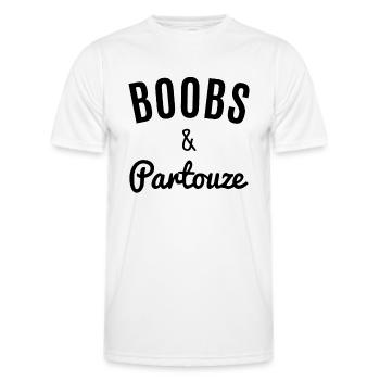 Boobs & partouze - T-shirt sport Homme - blanc - Devant - AI Model Male 178 dark (178cm)