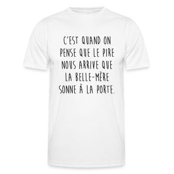 La belle-mère... - T-shirt sport Homme - blanc - Devant - AI Model Male 178 dark (178cm)