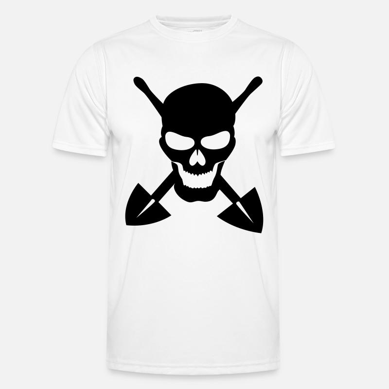 Skull digging shovel scoop gift idea Men's Functional T-Shirt