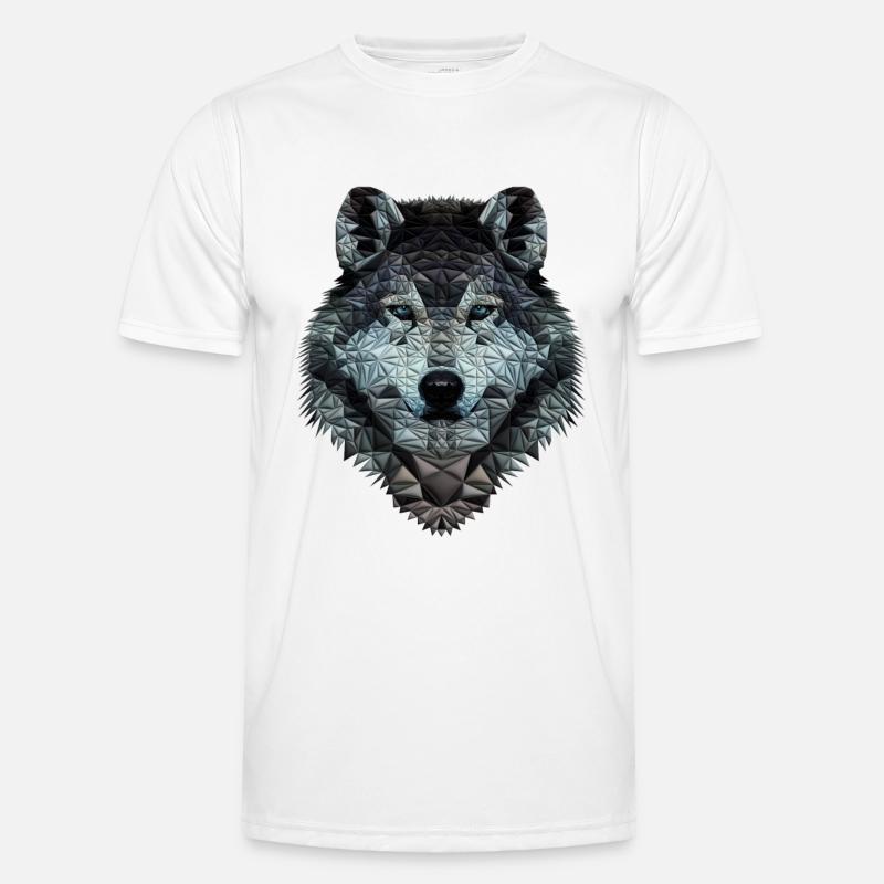 Wolf Kopf Polygon design ( Wolf fan Geschenk ) Männer Funktions-T-Shirt